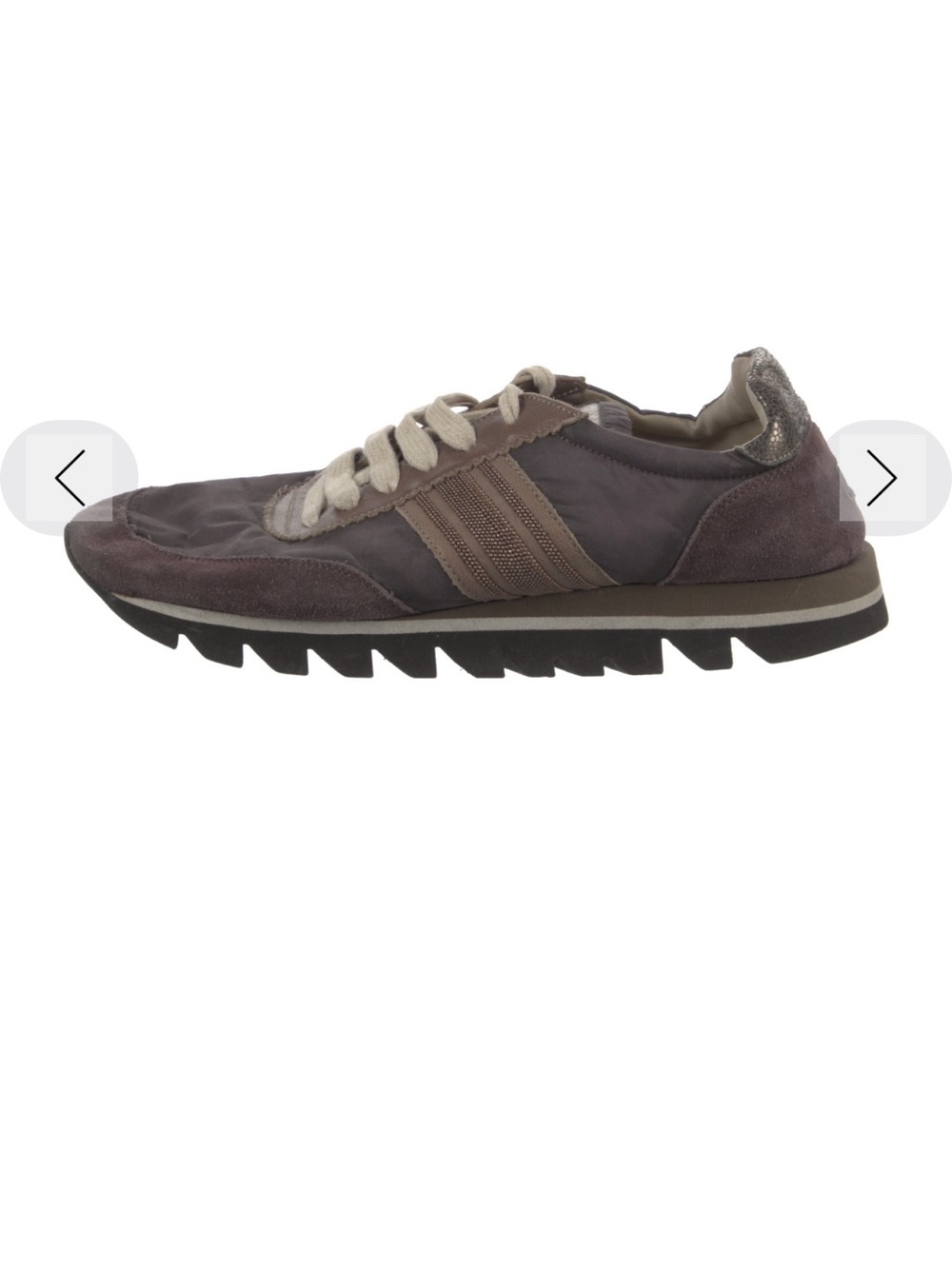 Brunello Cucinelli Suede-Trim Monili Athletic Sneakers